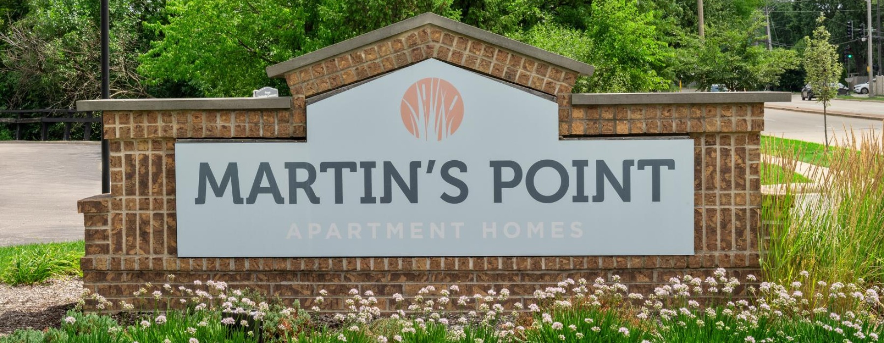 Martin's Point apartments entrance sign.